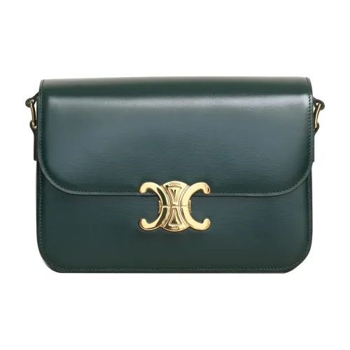 CELINE Triomphe Shiny Cow Leather Shoulder Bag Handbags Shoulder Bags Women's Amazon Green