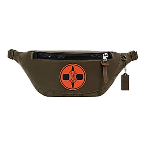 COACH Jordan Collaboration Warren Canvas With Leather Crossbody Fanny Pack Large Size Men's Green