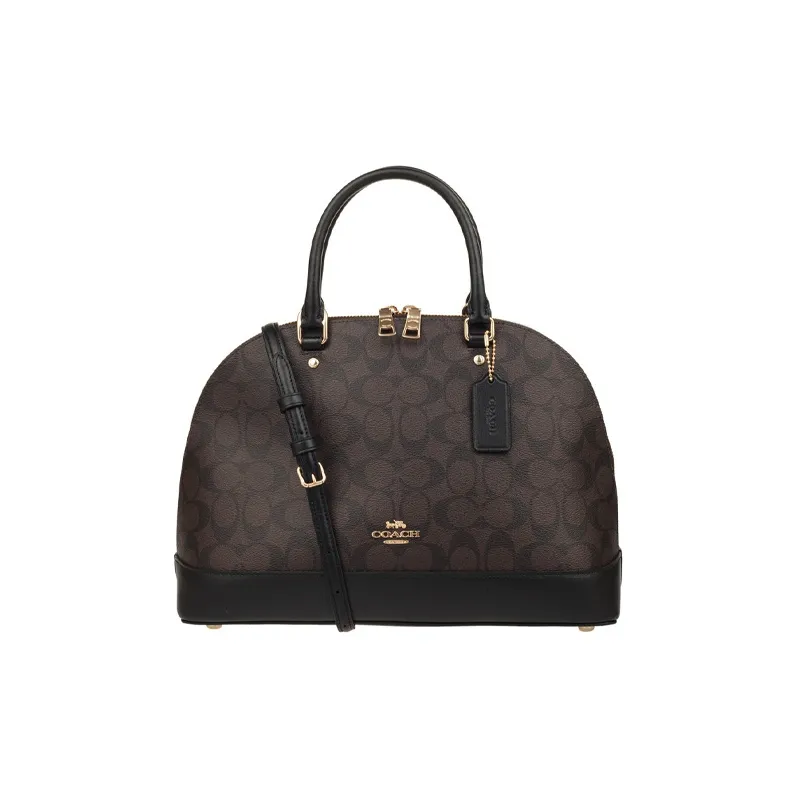 COACH Sierra Leather PVC Crossbody Bag Regular Women's Dark Brown Monogram-0