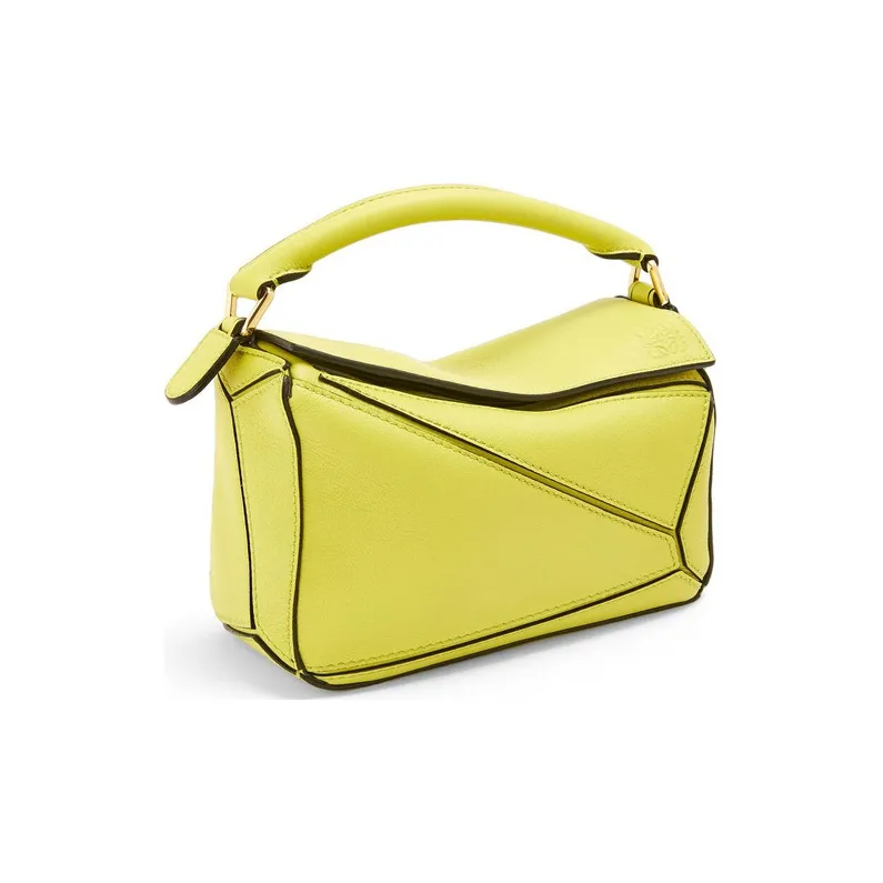 LOEWE Puzzle Calfskin Geometric Bag Puzzle Bag Handbag Shoulder Bag Crossbody Bag Mini Women's Lemon-1