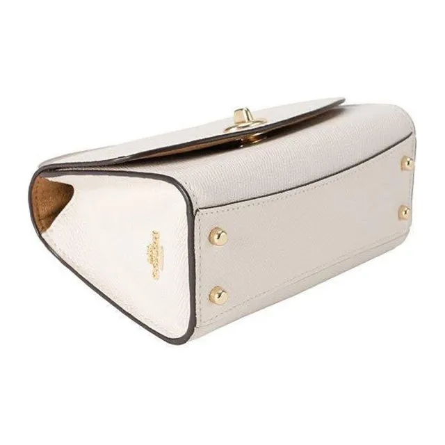 COACH Litchi Grain Leather Handbags Shoulder Bag Crossbody Bag Mini Women's White-3
