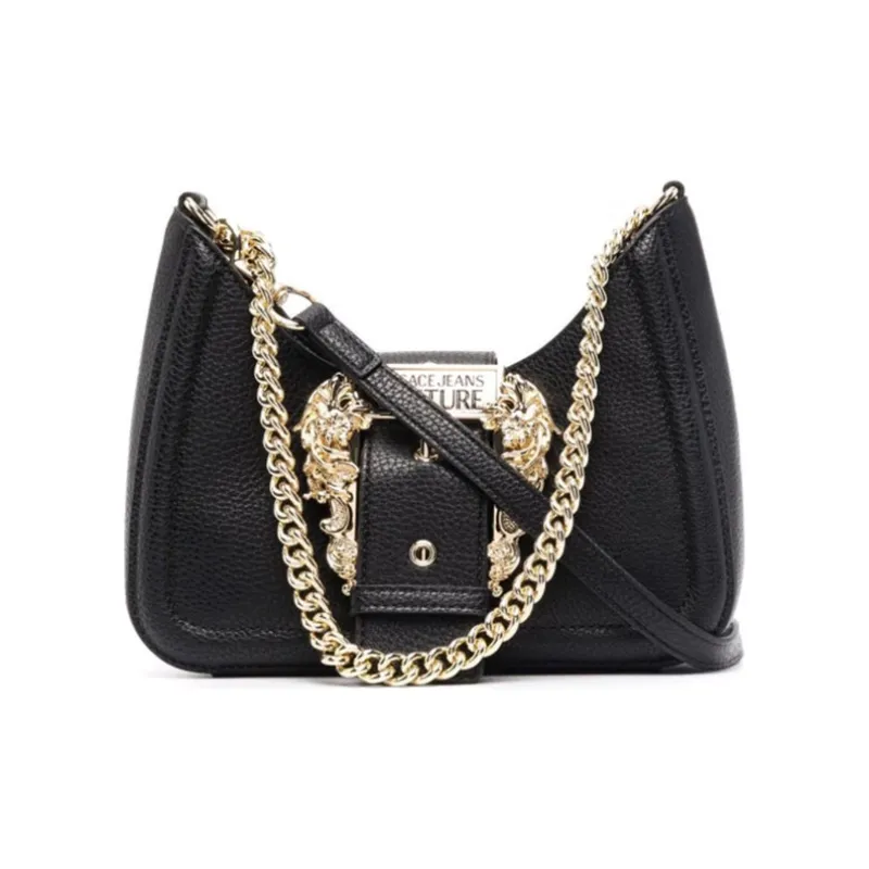 VERSACE JEANS COUTURE Leather Shoulder Bag, Crossbody Bag Women's Black-0