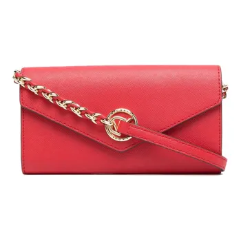 MICHAEL KORS Jet Set Solid Color Leather Crossbody Bag Chain Envelope Bag Women's Red
