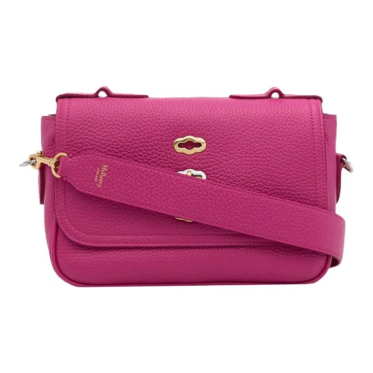 Mulberry Leather Handbag Shoulder Bag Crossbody Bag Women's Rose Red-1