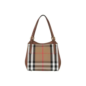 Burberry Canvas With Leather Tote Bag, Shopping Bag, Handbag, Shoulder Bag Women's Yellow Brown