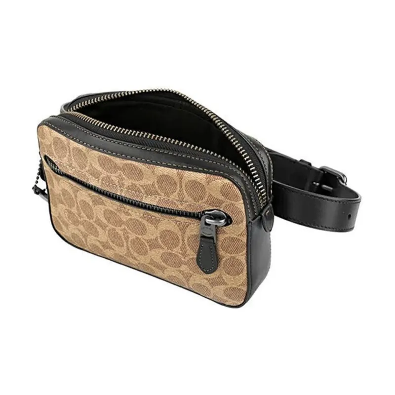 COACH Metropolitan Pebbled Soft Leather Fanny Pack Small Size Men's Khaki-1