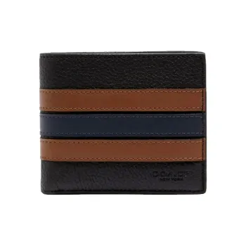 COACH 3 IN 1 Wallet Leather Wallet Men's Black & Brown