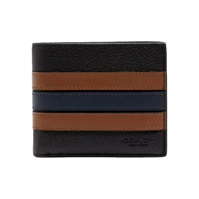 COACH 3 IN 1 Wallet Leather Wallet Men's Black & Brown-0