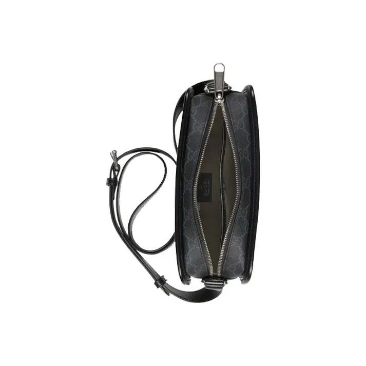 GUCCI Canvas With Leather Box Bag, Shoulder Bag, Crossbody Bag Mini Men's Black-3