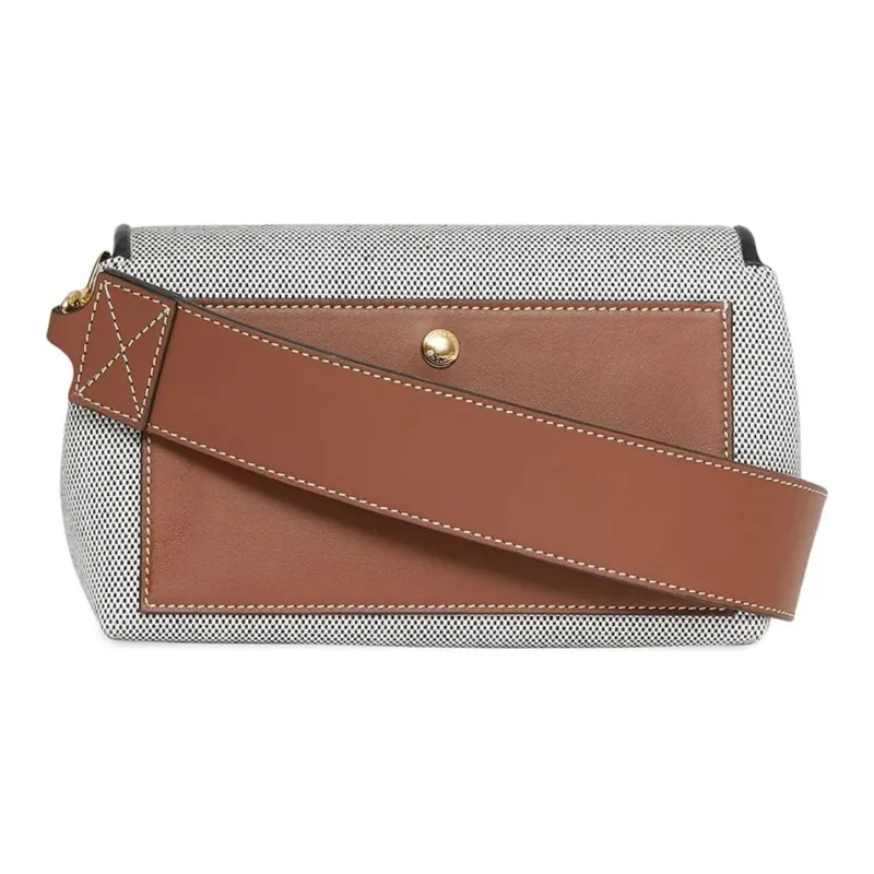 Burberry Cow Leather Messenger Bag Shoulder Bag Crossbody Bag Small Size Unisex Gray-1