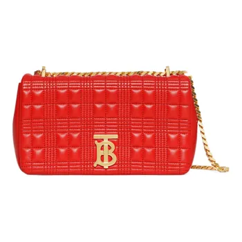 Burberry Lola Bag Quilting Lambskin Crossbody Bag Shoulder Bag Women's Red