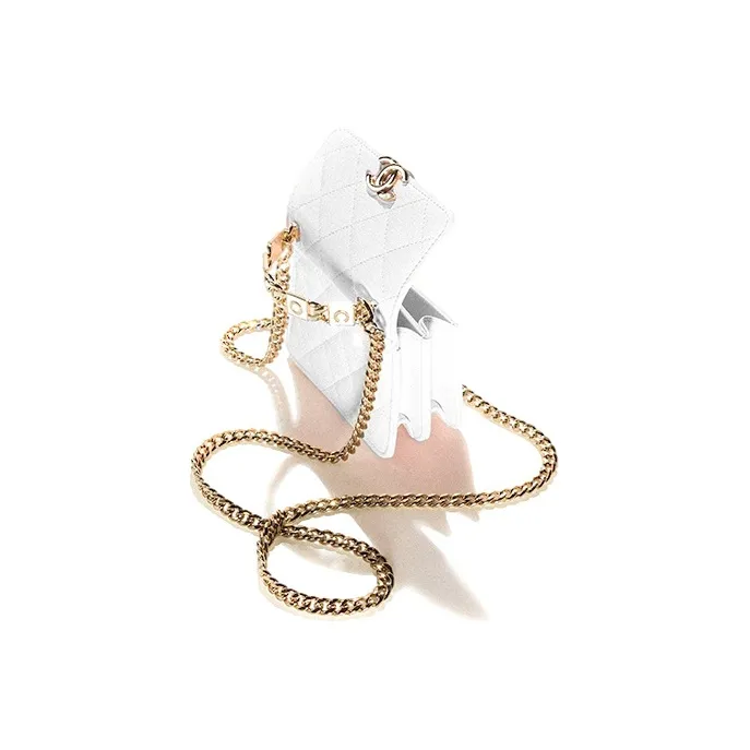 CHANEL 22SS Grain Embossed Sheepskin Small Square Bag, Handbag, Shoulder Bag, Crossbody Bag Mini Women's White-2