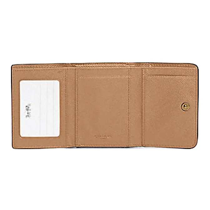 COACH Trifold Wallet Leather Wallet Women's Pink & White-1