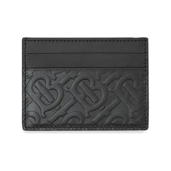 Burberry Leather Card Holder Unisex Black