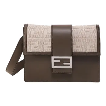 FENDI Grain Cow Leather Crossbody Bags Shoulder Bags Women's Brown