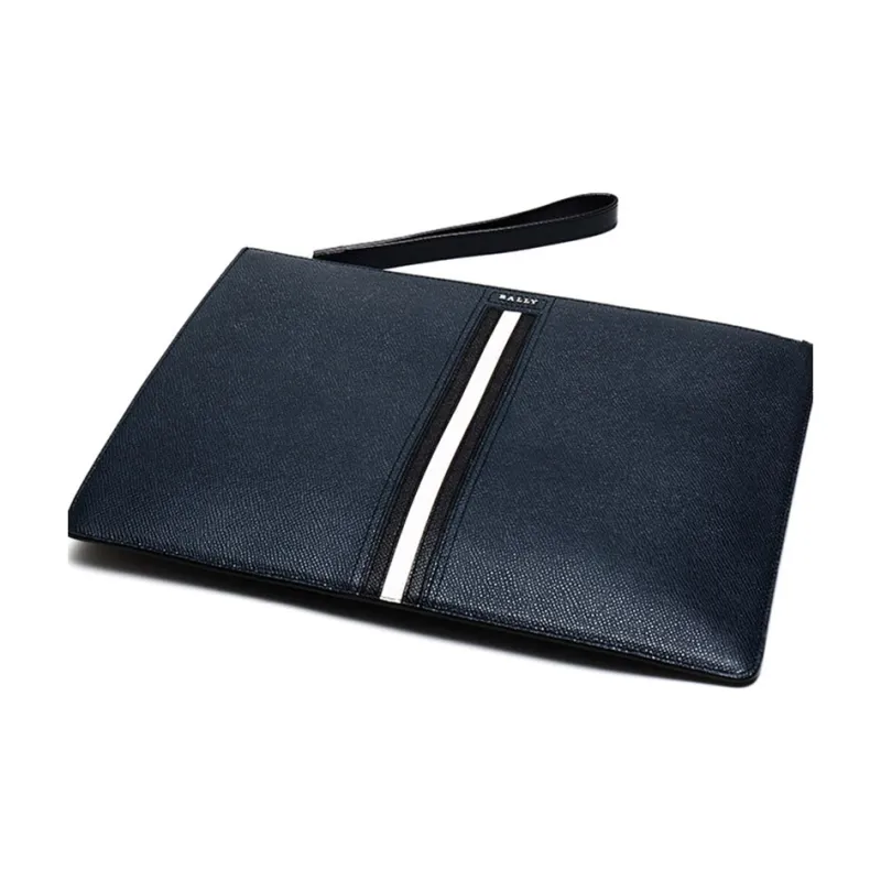 BALLY Leather Zip Coin Purse, Briefcase, Clutch Regular Men's Jadeite Blue-5