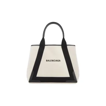 Balenciaga Canvas Bag, Handbag Medium Size Women's Ecru/Black