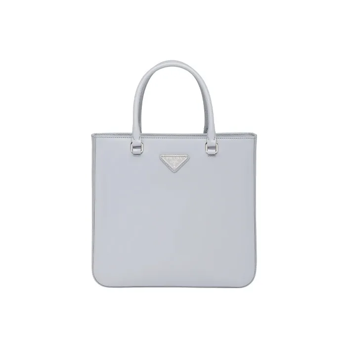 PRADA Shiny Leather Tote Bag Shopping Bag Handbag Regular Women's Cornflower Blue-0