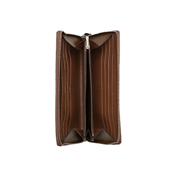 GUCCI Balenciaga Collaboration Canvas With Leather Wallet Unisex Ebony/Brown-3