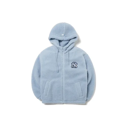 MLB LIKE Velvet Jackets Unisex Light Blue