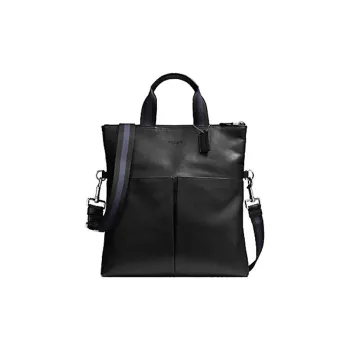 COACH Charles Leather Handbag Crossbody Bag Large Size Men's Black