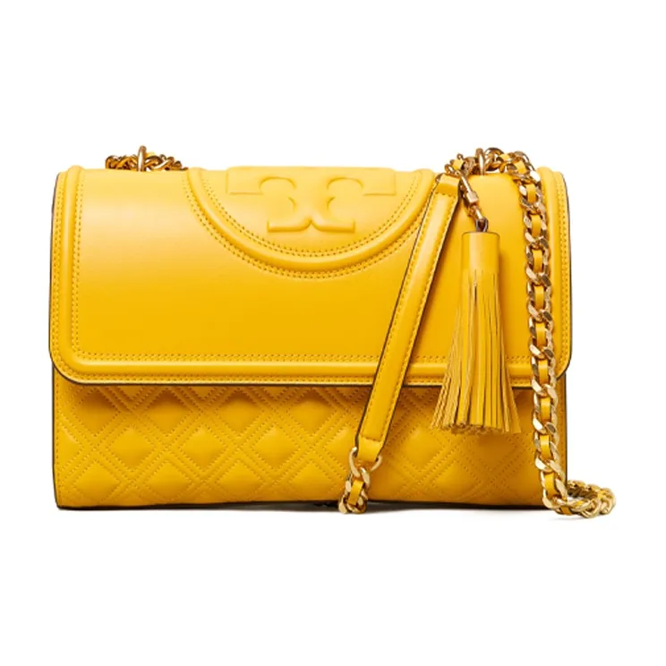 TORY BURCH Fleming Sheepskin Shoulder Bag Large Size Women's Yellow-0