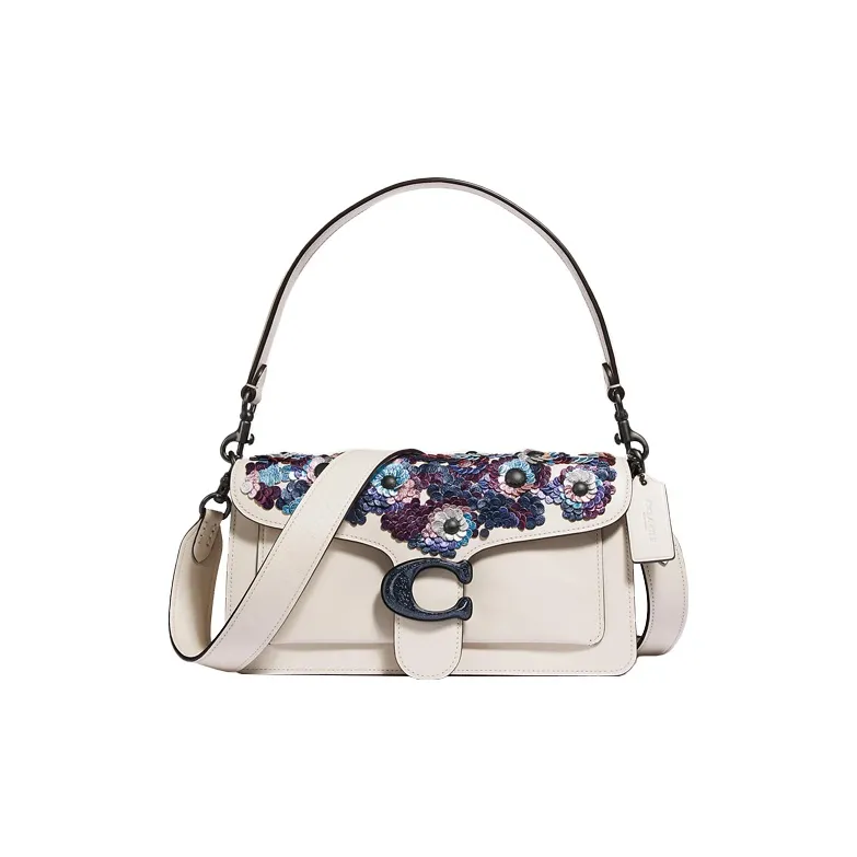 COACH Calfskin Leather Bacchus Bag Shoulder Bag Crossbody Bag One Shoulder Handbag Medium Size Women's White-0