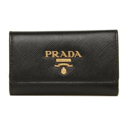 prada bag Leather Wallet Men's Black