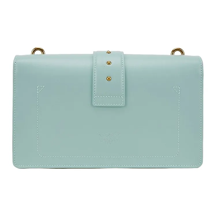 PINKO Cow Leather Swift Bag Shoulder Bags Women's Green-2