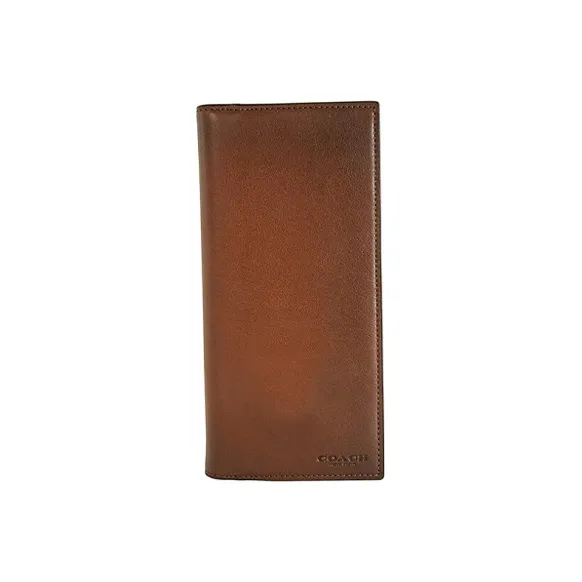 COACH Breast Leather Clutches Wallets Men's Brown-0