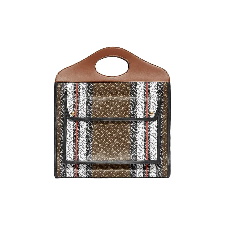 Burberry Pocket Bag Eco-Friendly Canvas Portable Crossbody Bag Shoulder Bag Medium Size Unisex Tawny-0