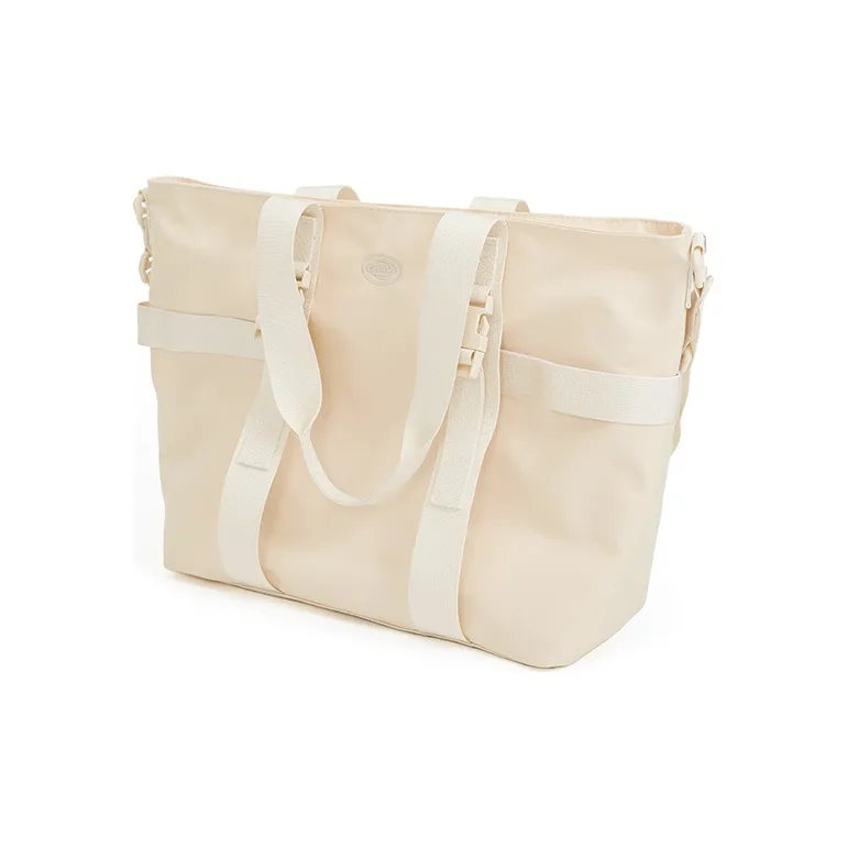 MYEDITION Nylon Fabric Versatile Tote Bag Shoulder Bag Regular Unisex Ecru Small Size/Khaki Small Size-1