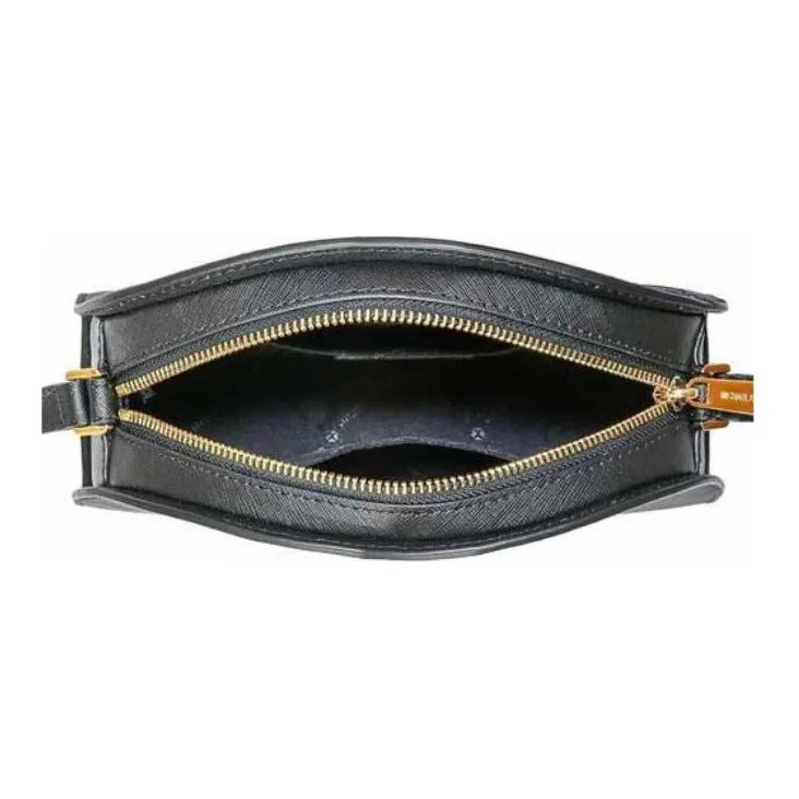 MICHAEL KORS Jet Set Travel Cross Grain Cow Leather Crescent Bag Clutch Shoulder Bag Crossbody Bag Women's Black-2
