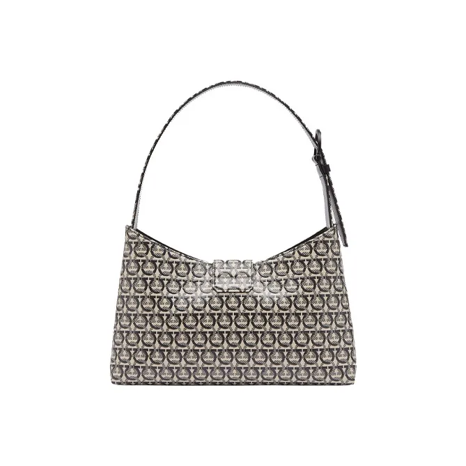 FERRAGAMO Trifolio Fabric Shoulder Bag Women's Bone/Beige-2