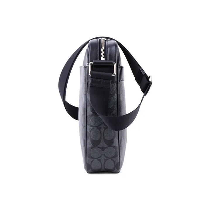 COACH Charles PVC Crossbody Handbag, Shoulder Bag Men's Black Gray-3