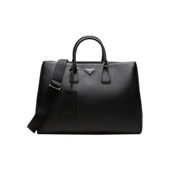 PRADA Galleria Killer Bag Leather Shoulder Bag Briefcase Handbag Men's Black