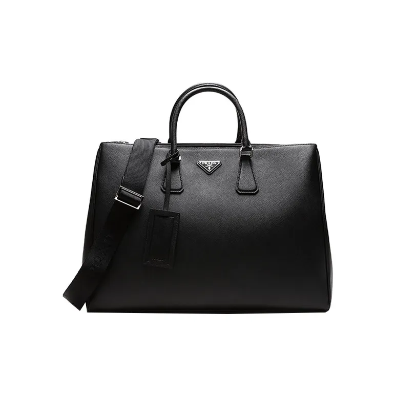 PRADA Galleria Killer Bag Leather Shoulder Bag Briefcase Handbag Men's Black-0