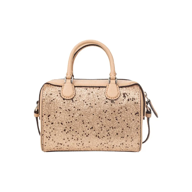COACH Bennett Leather Boston Bag Handbag Shoulder Bag Crossbody Bag Mini Women's Gold-3