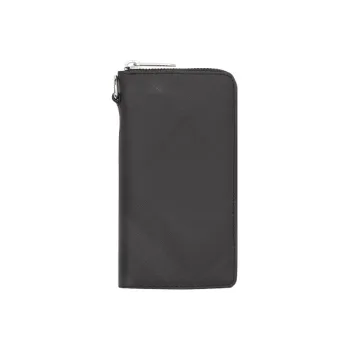Burberry Cotton Polyester Ticket Clip Wallet Men's Black