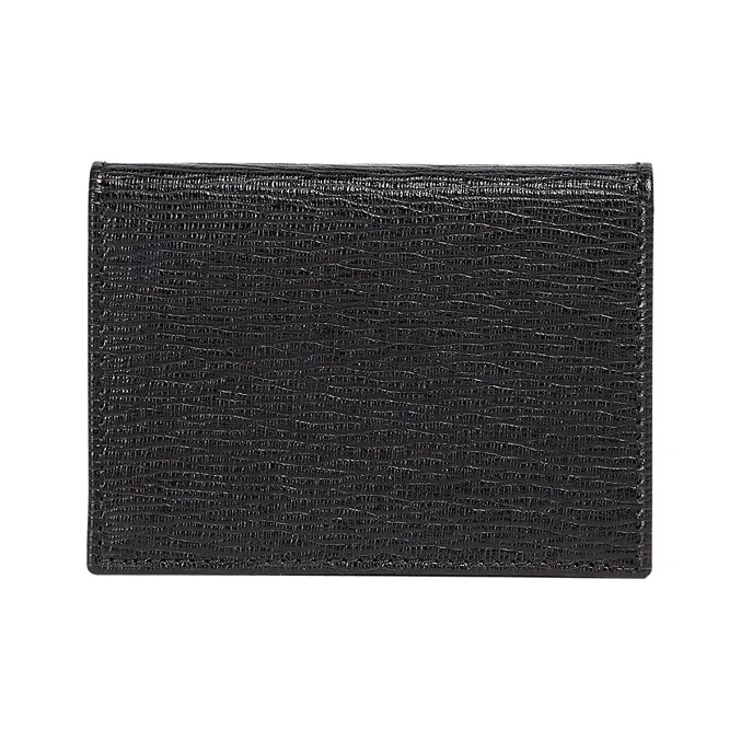 FERRAGAMO Cow Leather Card Holder Men's Black-2