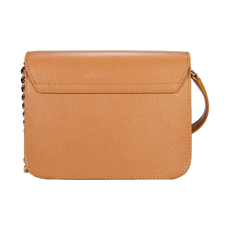 Furla Metropolis Collection Leather Small Square Bag Shoulder Bag, Crossbody Bag Mini Women's Brown-1