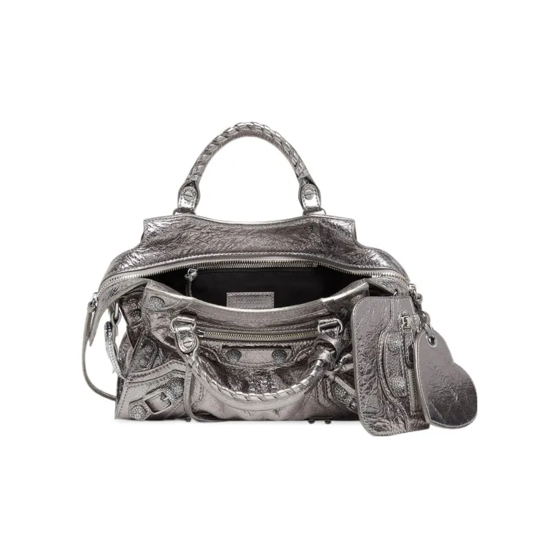 Balenciaga Neo Cagole Sheepskin Shoulder Bag, Handbag, Crossbody Bag Extra Small Women's Silver-3