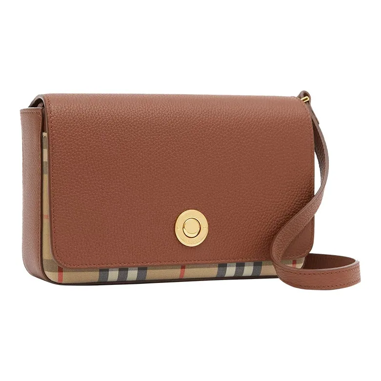 Burberry Vintage Cotton Crossbody Bag Clutch Women's Tan-1
