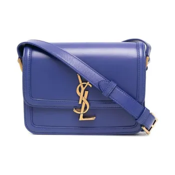 SAINT LAURENT SOLFERINO Leather Shoulder Bag Crossbody Bag Small Size Women's Sapphire Blue