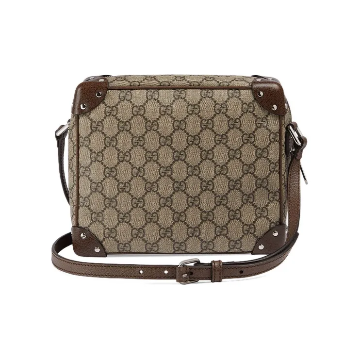 GUCCI Canvas Box Bag, Small Square Bag, Crossbody Bag, Shoulder Bag Unisex-2