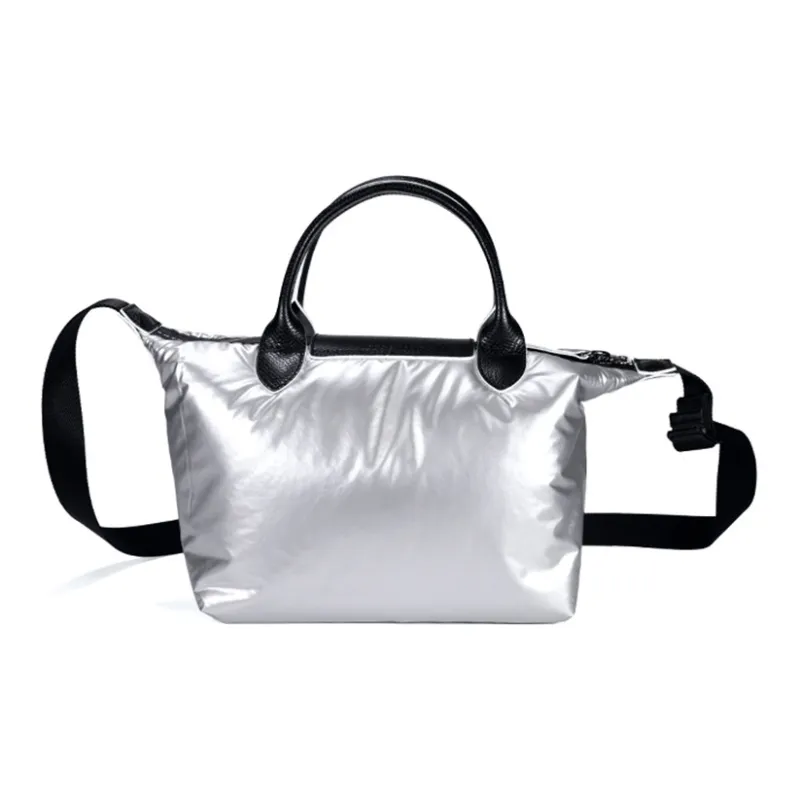 LONGCHAMP Le Pliage Alpin Nylon Fabric Shoulder Bag, Crossbody Bag, Handbag Women's Silver-5