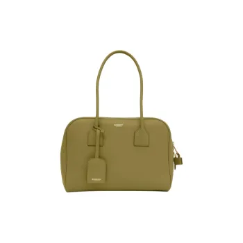 Burberry Cube Leather Bowling Bag Handbag Shoulder Bag Women's