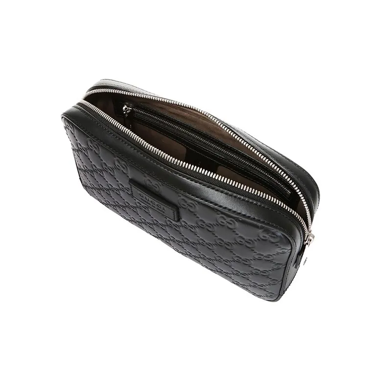 GUCCI Cow Leather Wallet Coin Purse Clutch Men's Black-4