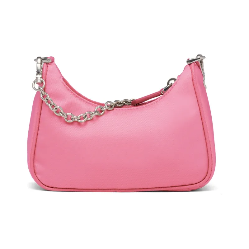 PRADA HoboRe-Edition Nylon One Shoulder Handbag Women's Autumn Begonia Pink-3