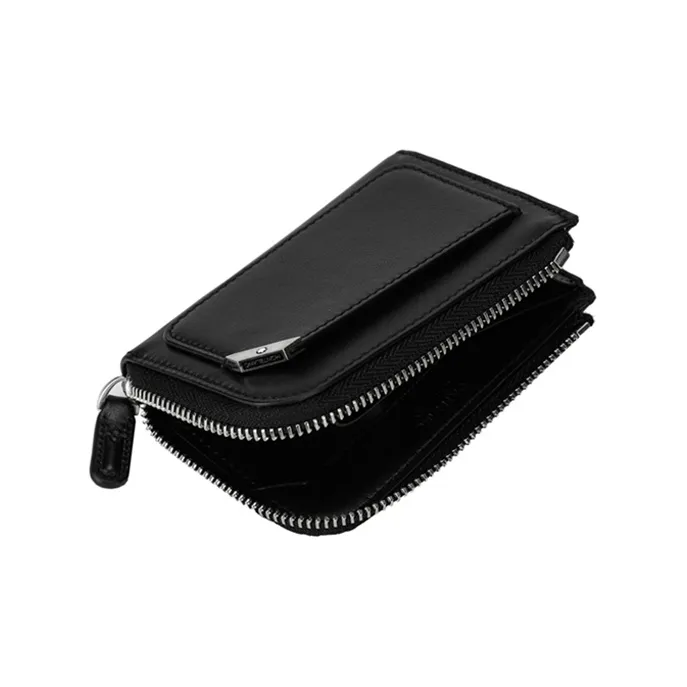 MONTBLANC Meisterstuck Leather Business Card Holder Coin Purse Men's Black-4